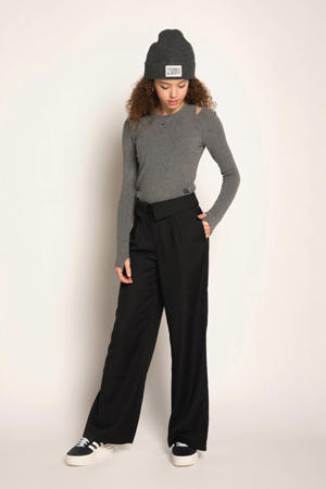 straight casual broek zwart
