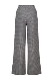 thumbnail: Zwart en witte meisjes America Today casual broek van polyester met elastische tailleband met koord en ruitenprint