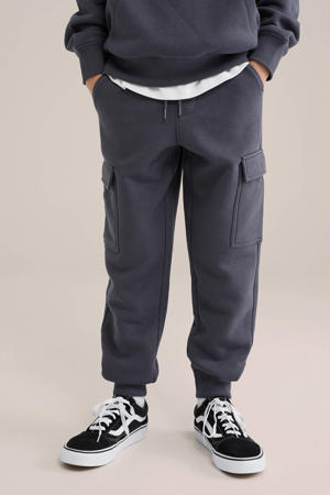 slim cargo broek antraciet