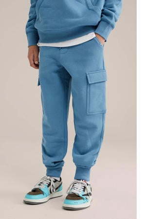 slim cargo broek lichtblauw