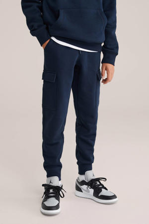 slim fit cargo joggingbroek marineblauw