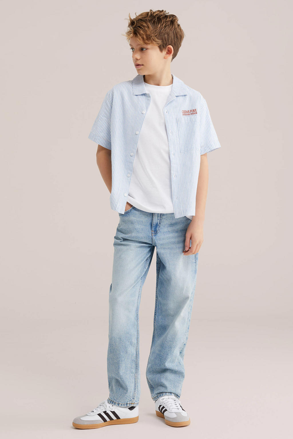 WE Fashion Blue Ridge waist loose fit jeans light blue denim