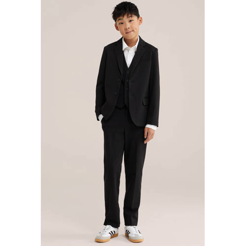 WE Fashion colbert zwart Jongens Polyester Klassieke kraag Effen - maat 122/128 afbeelding