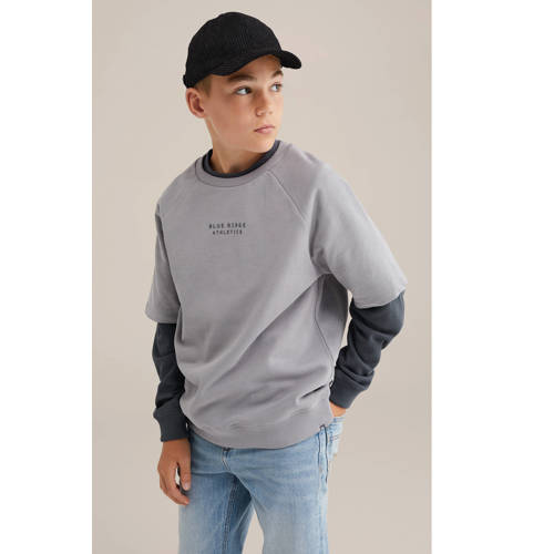 WE Fashion Blue Ridge sweater grijs Meerkleurig - maat 170/176 afbeelding