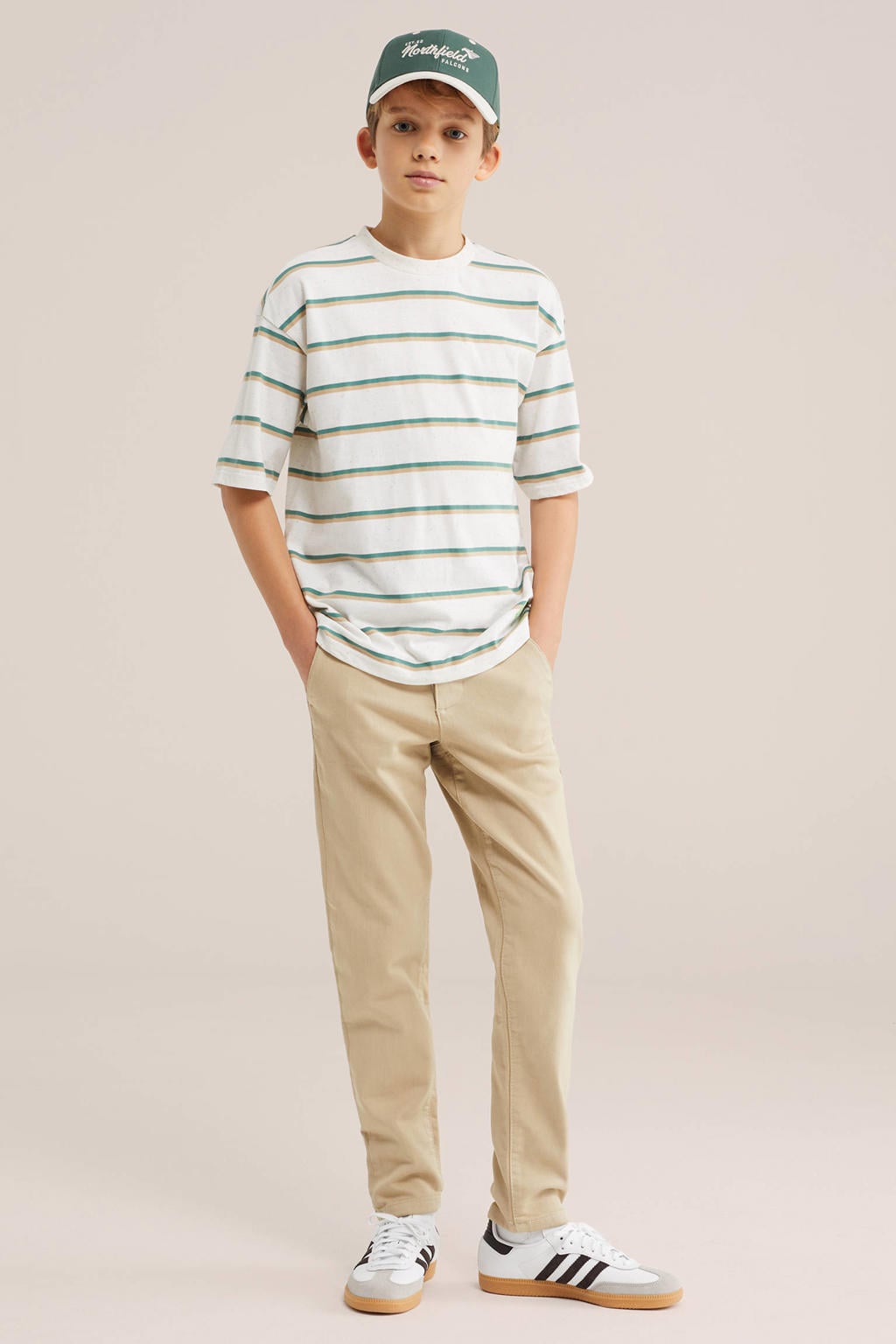 WE Fashion slim chino kaki