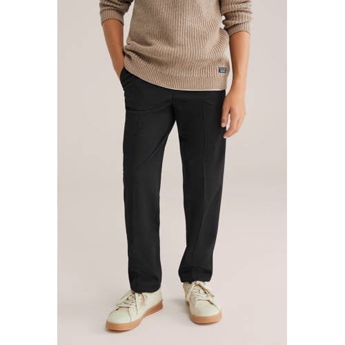 WE Fashion pantalon zwart Broek Jongens Polyester Effen