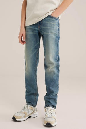 waist regular fit jeans medium blue denim
