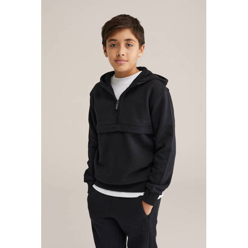 WE Fashion Blue Ridge hoodie zwart Sweater Effen - maat 170/176 afbeelding