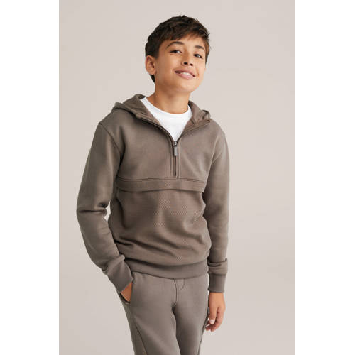 WE Fashion Blue Ridge hoodie bruin Sweater Effen - maat 134/140 afbeelding