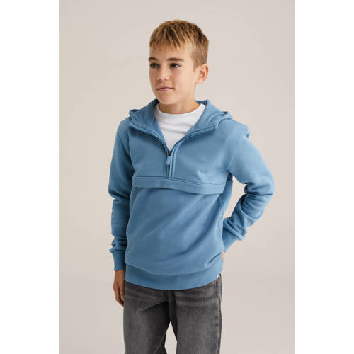 WE Fashion Blue Ridge hoodie blauw Sweater Effen - maat 146/152 afbeelding
