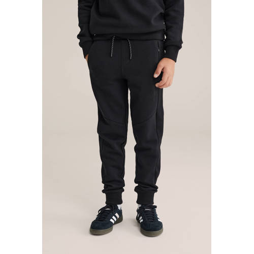 WE Fashion Blue Ridge slim casual broek zwart Jongens Sweat Effen - maat 164 afbeelding
