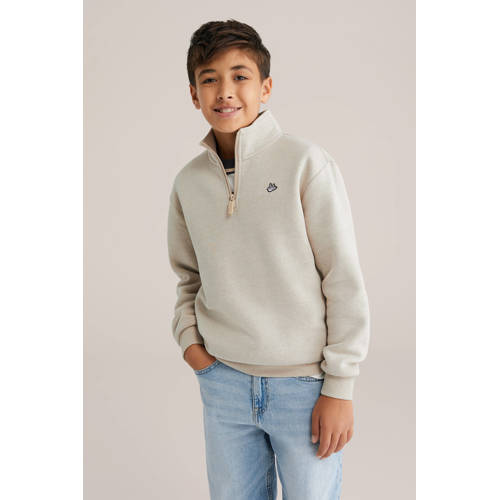 WE Fashion Blue Ridge sweater beige Trui Effen - maat 134/140 afbeelding