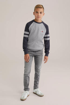 waist slim fit jeans grey denim