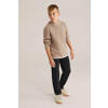 WE Fashion Blue Ridge trui lichtbruin rib gebreid
