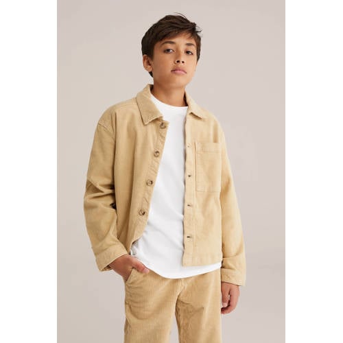 WE Fashion Blue Ridge corduroy overhemd beige Effen