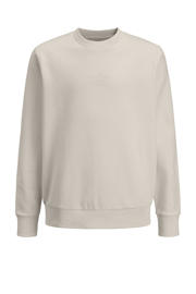 thumbnail: Beige jongens JACK & JONES JUNIOR sweater met tekst print, lange mouwen, ronde hals en geribde boorden