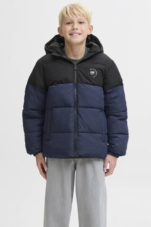 gewatteerde jas donkerblauw