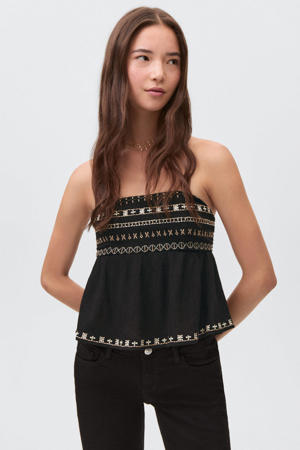 strapless top zwart