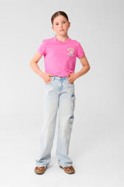 thumbnail: Roze meisjes Shoeby T-shirt van katoen met backprint, korte mouwen en ronde hals