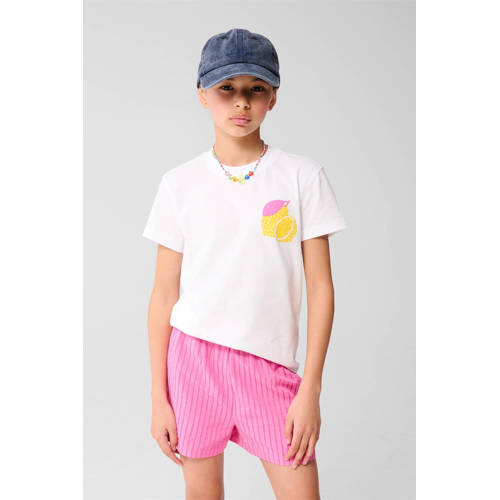 Shoeby T-shirt wit Meisjes Katoen Ronde hals Backprint - maat 110/116 afbeelding