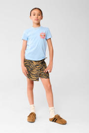 thumbnail: Blauwe meisjes Shoeby T-shirt van katoen met printopdruk, korte mouwen en ronde hals