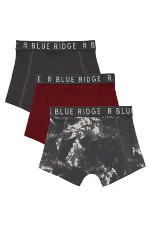 boxershort - donkerrood/antraciet/beige (set van 3)