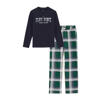 WE Fashion Blue Ridge pyjamaset donkerblauw/groen/wit