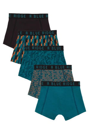 boxershort - blauwgroen/zwart/oranje (set van 5)