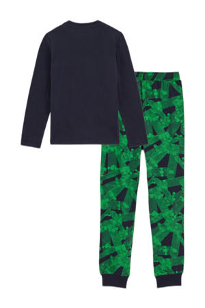 pyjamaset groen/donkerblauw