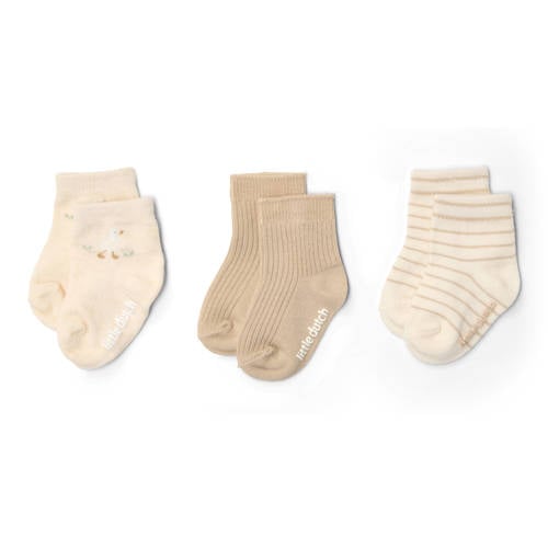 Little Dutch 3 pack sokken beige Jongens/Meisjes Katoen Meerkleurig - maat 62/74 afbeelding