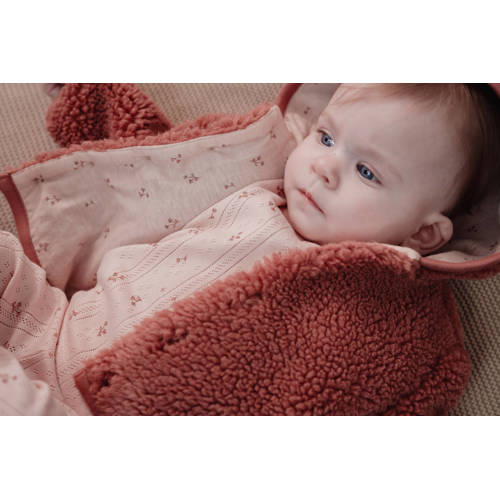 Little Dutch teddy jas winter roze Effen
