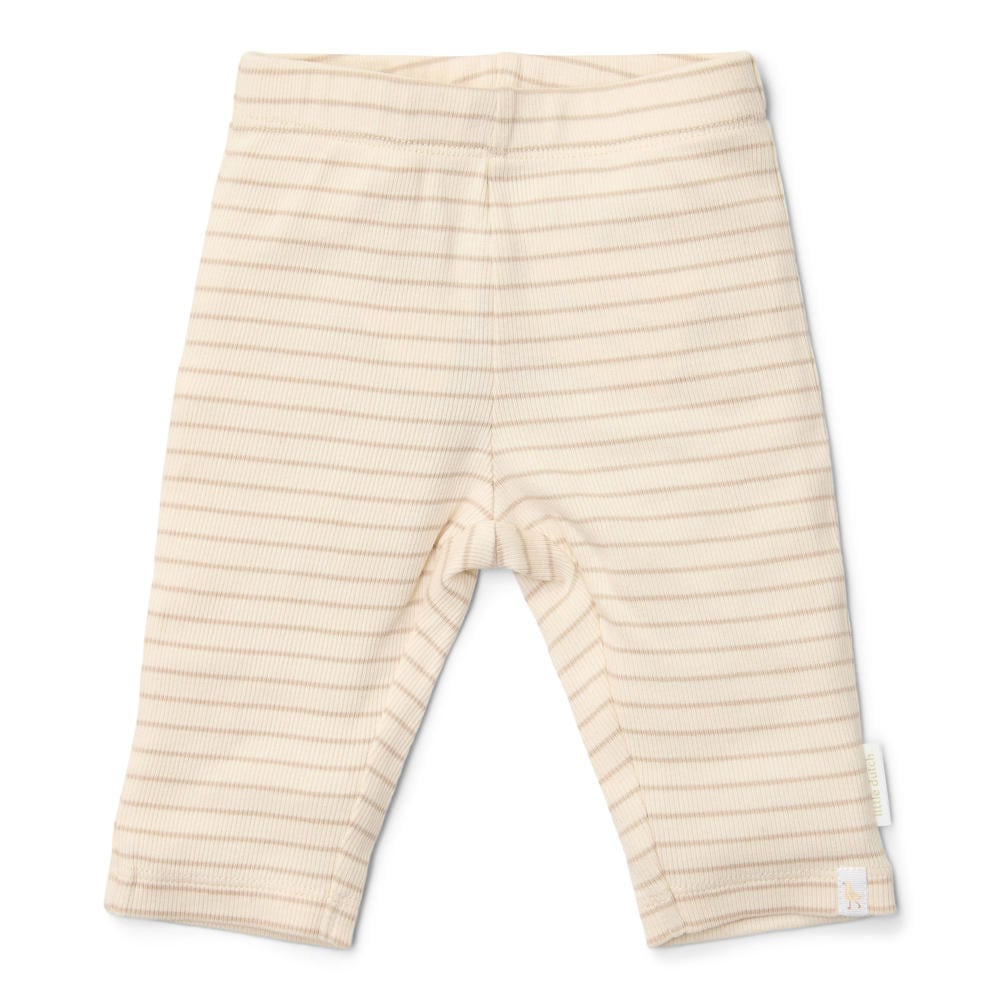Beige jongens en meisjes Little Dutch gestreepte casual broek van stretchkatoen met elastische tailleband