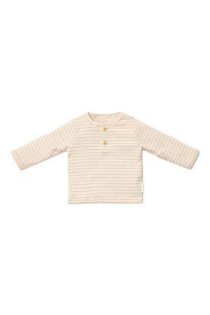 gestreepte longsleeve beige