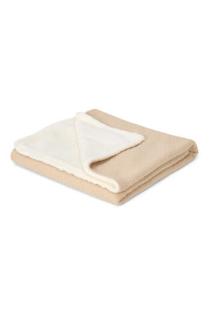 ledikantdeken gebreid/fleece Pure Soft Beige
