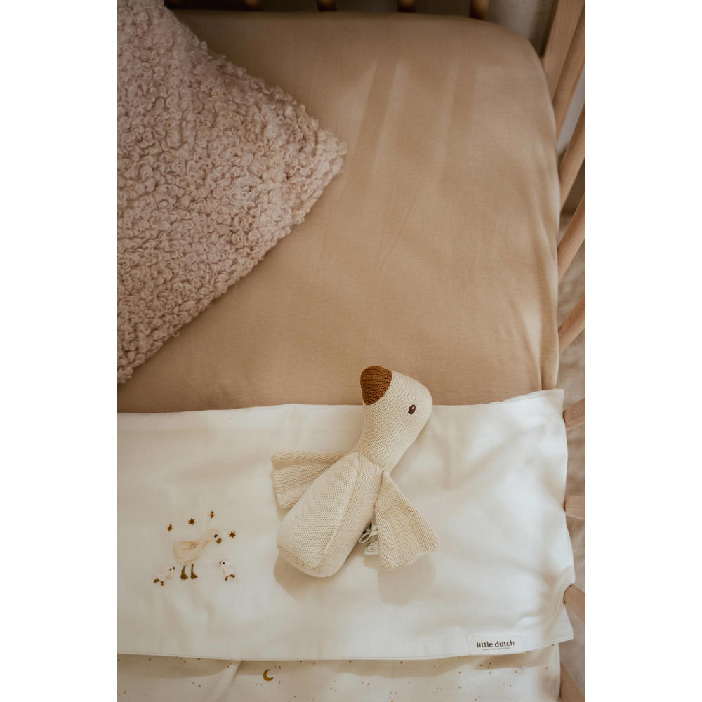 Little Dutch hoeslaken wieg Pure Soft Beige