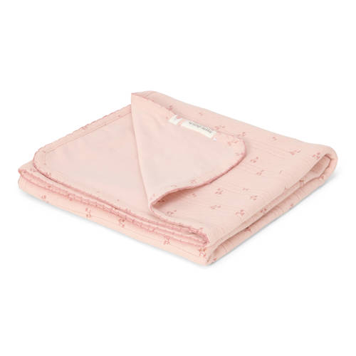 Little Dutch ledikantdeken Pure Blossom roze Babydeken Effen afbeelding