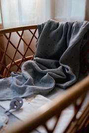 thumbnail: Little Dutch hydrofiele swaddle doek Pure Denim Blue blauw