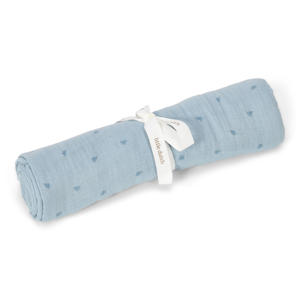 hydrofiele swaddle doek Pure Denim Blue blauw