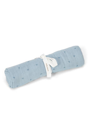 hydrofiele swaddle doek Pure Denim Blue blauw