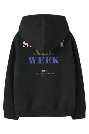 hoodie met backprint zwart