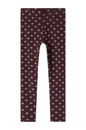 gebloemde legging roodbruin