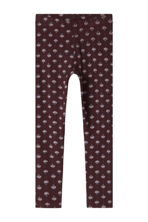 gebloemde legging roodbruin