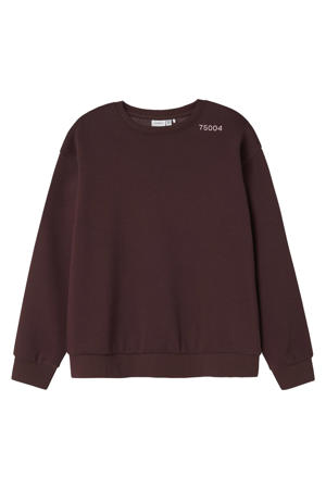 sweater met backprint roodbruin