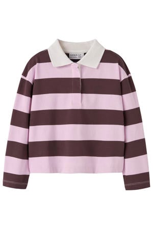 gestreepte polo roze