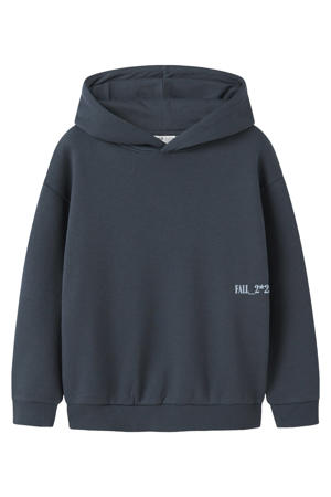 hoodie met backprint grijsblauw