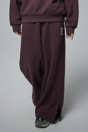 wide leg joggingbroek roodbruin
