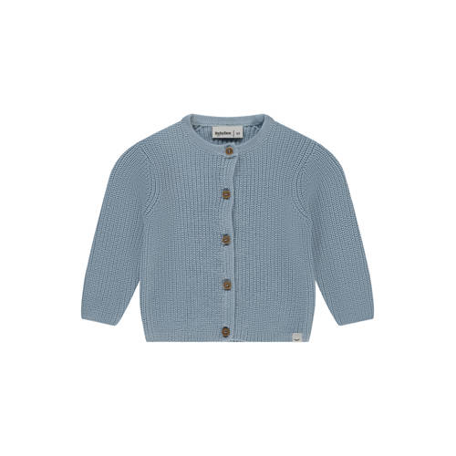 Babyface vest blauw grof gebreid Jongens Katoen Ronde hals Effen