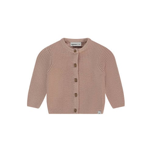 Babyface vest oudroze grof gebreid Jongens Katoen Ronde hals Effen