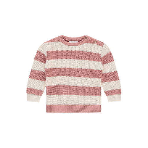 Babyface trui roze grof gebreid Meisjes Katoen Ronde hals Streep