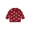 Babyface vest met hartjes rood fijn gebreid